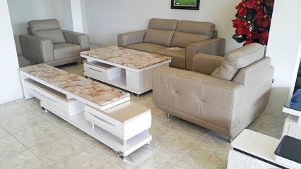 sofa cao cấp màu kem nhẹ nhàng