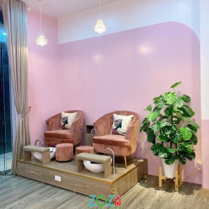 Mẫu Ghế Nail Đơn Giản Giá Rẻ nhung Nâu